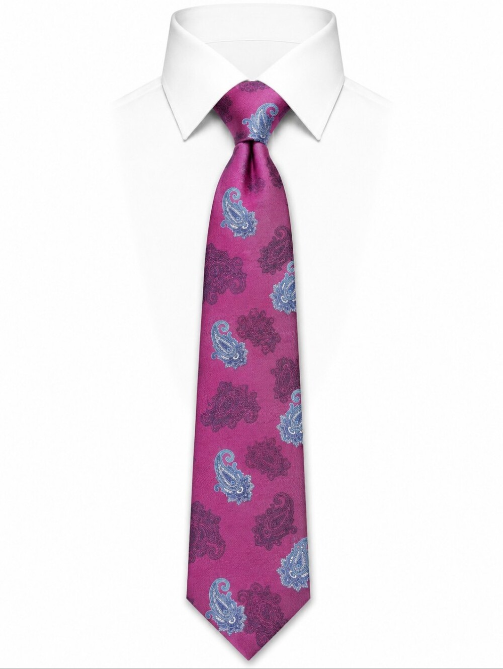 CHRISTIAN DIOR | Paisley Silk Designer Tie Burgundy Blue Italy USA | 57.5"